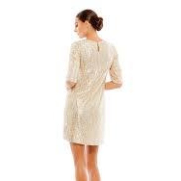 Ieena for Macduggal 26448 short sequin sheath gold Size 6 - Picture 2 of 2